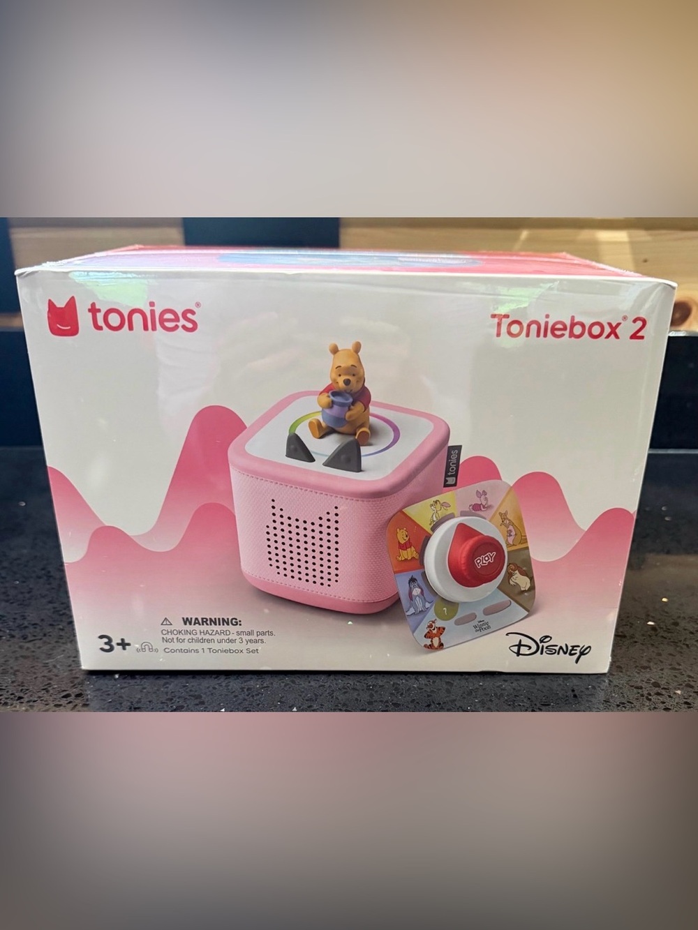 NWB Tonies Pink Disney TonieBox 2 with Pooh Tonie & Game